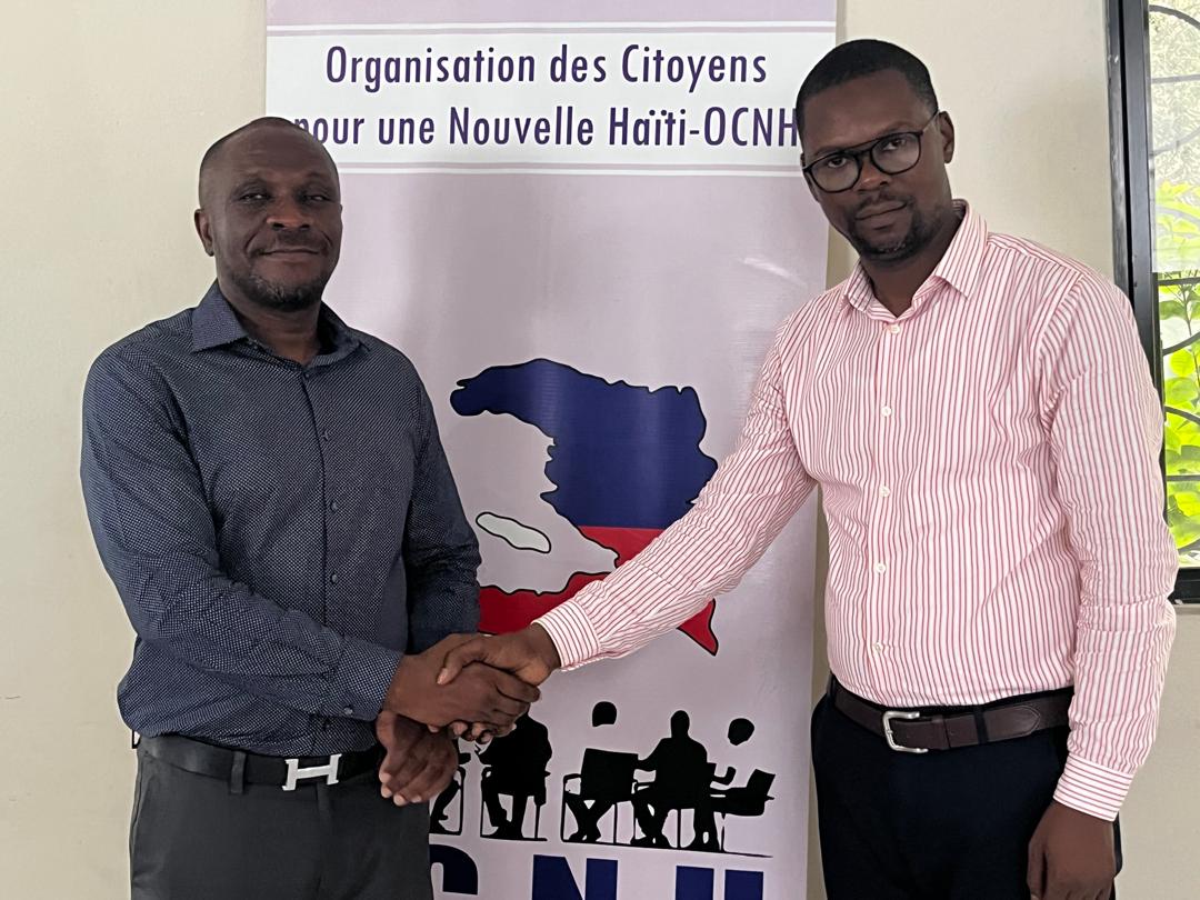 Ce mercredi 5 novembre 2025, l’OCNH a tenu une rencontre de travail avec le Magistrat Érode Bazile, représentant des Tribunaux de paix auprès du CSPJ, dans le c